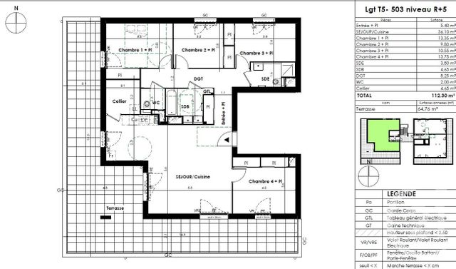 Appartement T5 à vendre - 5 pièces - 112.3 m2 - GIVORS - 69 - RHONE-ALPES - Century 21 Hestia Ldi